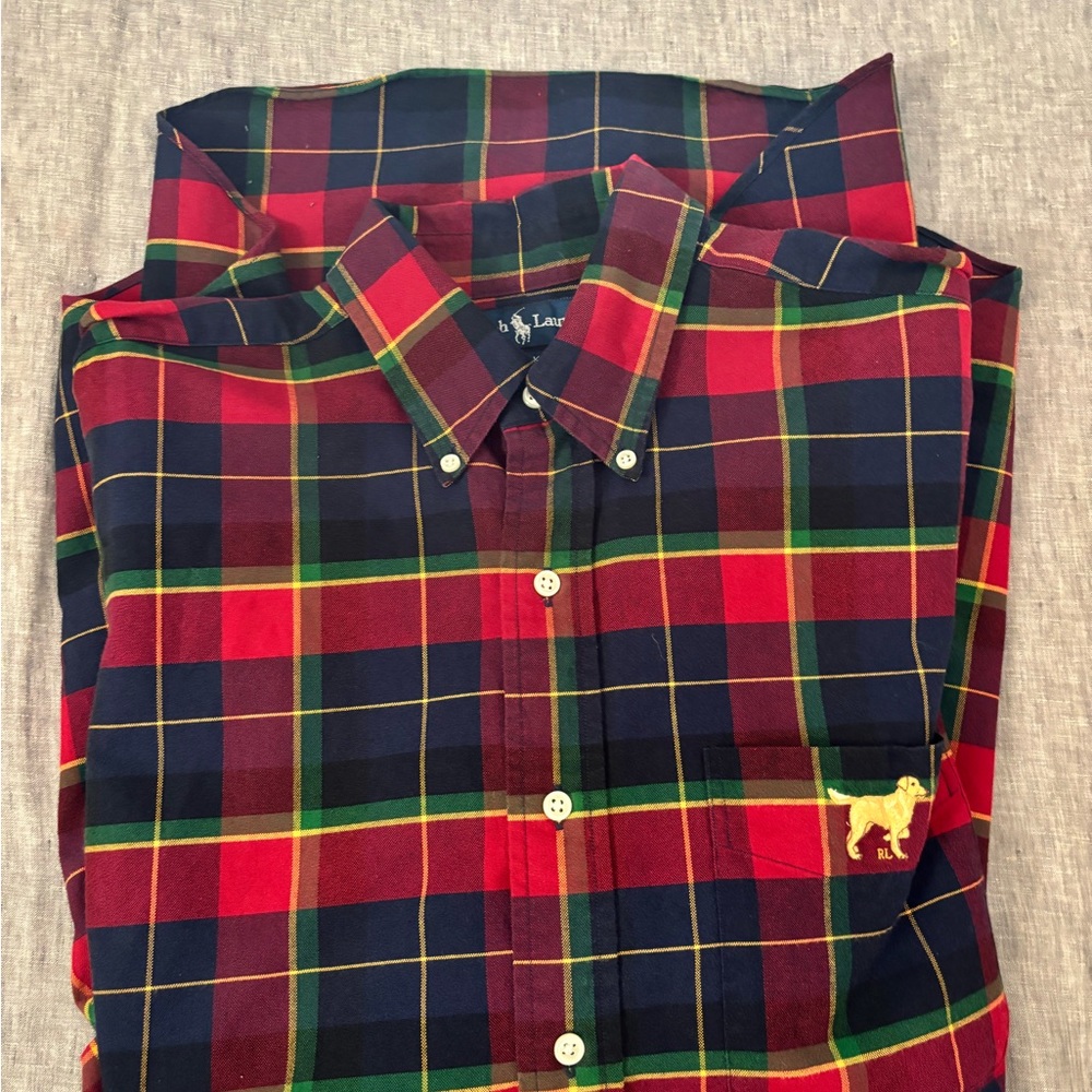 Vintage Ralph Lauren Red and Green Casual Button Down Shirt, excellent condition - Picture 10 of 12
